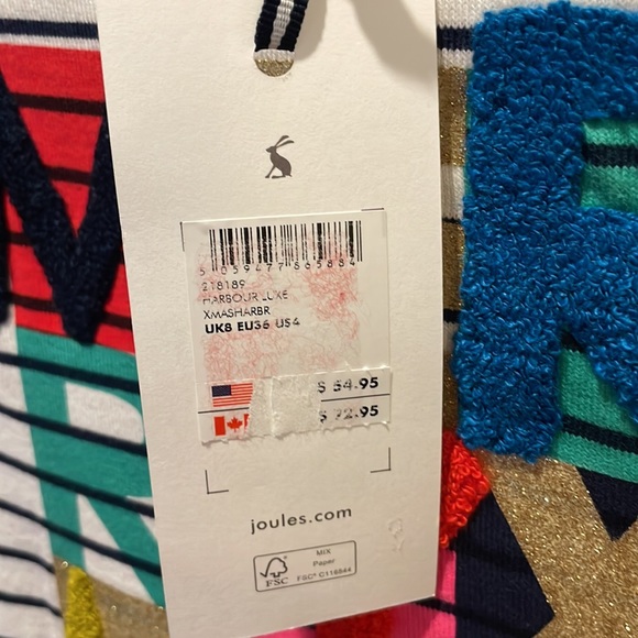 Joules Merry XMAS Size 4 Sweater, NWT - Picture 6 of 11